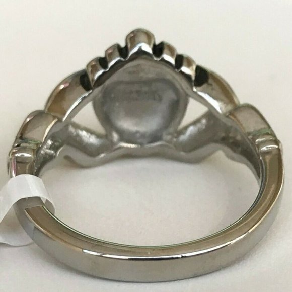 Irish Celtic Claddagh Ring Size 5 Silver Gold Stainless Steel Knot Heart Hands - Picture 4 of 11